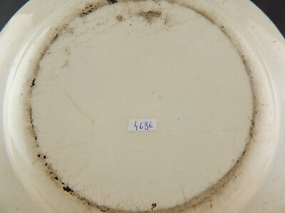 ANTICO VITTORIANO PIATTO CERAMICA 1800 COLLEZIONE BIANCO E BLU TRANSFERWARE