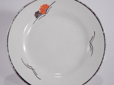 VINTAGE 6 PIATTI DESSERT PORCELLANA INGLESE C.W.S. WINDSOR DECORO ARGENTO