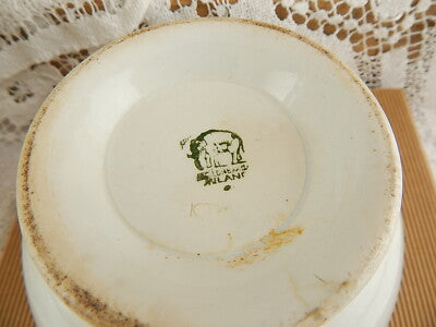 ANTICA SCODELLA ART NOUVEAU FINE 800 CERAMICA LOMBARDA ELEFANTINO VIOLE PENSIERO