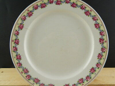 ANTICO RARO PIATTO FINE 800 CERAMICA LOMBARDA ELEFANTINO GHIRLANDA ROSELLINE