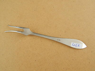 ANTICA ART DECO PICCOLA FORCHETTA PER ANTIPASTI SILVER PLATED BAGNO ARGENTO