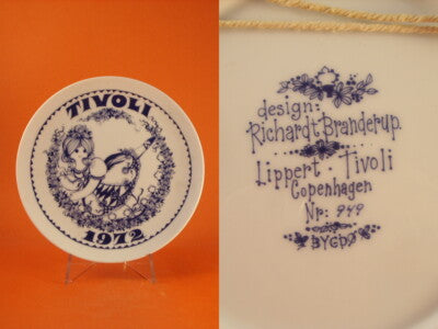 PIATTO IN PORCELLANA DI COPENHAGEN "Tivoli 1972"