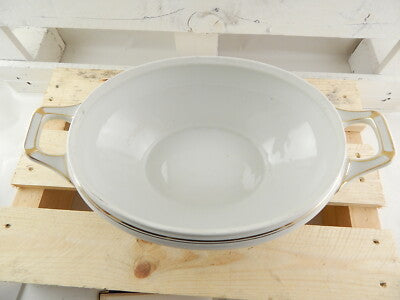 ANTICA ZUPPIERA ART DECO CERAMICA BIANCA MANIFATTURA DEL VIVO SESTO FIRENZE 1930