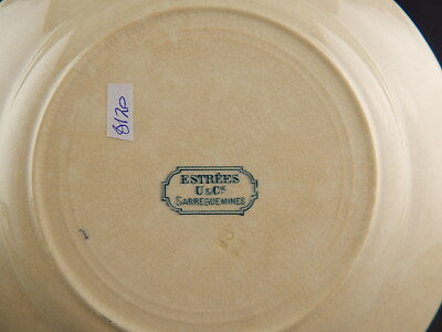 ANTICO PIATTO CERAMICA SARREGUEMINES U&C FINE 800 ART NOUVEAU ESTREES #8170