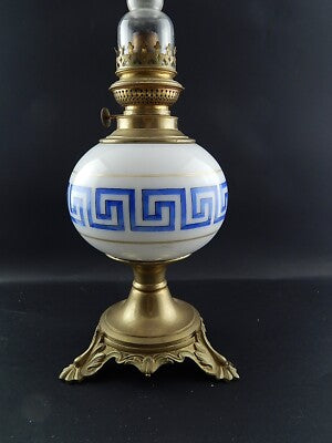 ANTICA ORIGINALE RARA LAMPADA TAVOLO LUME A PETROLIO IMPERO W. W. KOSMOS