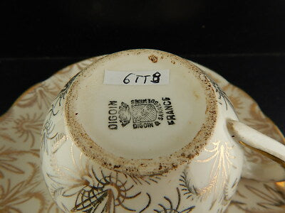 ANTICA RARA TAZZA SARREGUEMINES DIGOIN 1920 CERAMICA BIANCA ORO ZECCHINO #6559