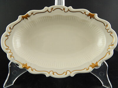 ROCAILLE VEB REICHENBACH PIATTO OVALE VASSOIO RAVIERA PORCELLANA BIANCO ORO