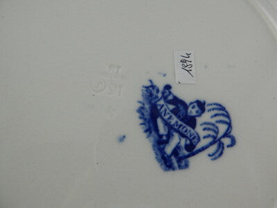 ANTICO RARO PIATTO PORCELLANA MINTON DEL1830 STAFFORDSHIRE DECORO ANEMONE #1894