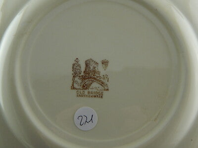 ANTICO RARO PIATTO SEMI PORCELLANA INGLESE OLD BRIDGE EARTHENWARE COLLEZIONE 271
