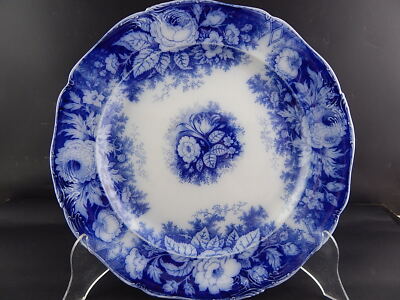 ANTICO RARO PIATTO CERAMICA JARDINIERE DIPINTO MANO BOCH FRERES META '800 CM 35