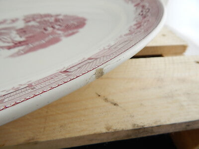 ANTICO GRANDE VASSOIO 1930 CERAMICA INGLESE DECORO WILLOW GIBSON&SONS BURSLEM