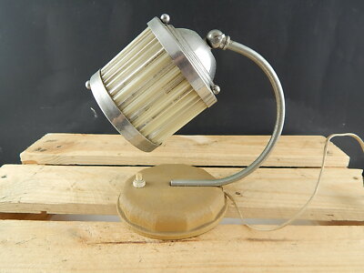 ANTICA ORIGINALE LAMPADA ABAT JOUR CROMATA VETRO ANNI 50 ITALY DESIGN #5759