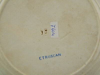 ANTICO RARO PIATTO CERAMICA POTTERY WEDGWOOD ETRUSCAN META' 800 BIANCO BLU