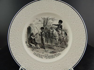 ANTICO COLLEZIONE ORIGINALEPIATTO PARLANTE MILITARE CERAMICA FRANCESE 1800 #6777