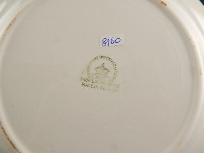 ANTICO PIATTO CERAMICA FINE 800 MANIFACTURE IMPERIALE ROYALE NIMY BLUE FLUTED ##