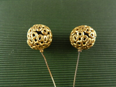 ACCESSORI ABBIGLIAMENTO ART DECO ANTICA COPPIA SPILLONI PER CAPPELLO