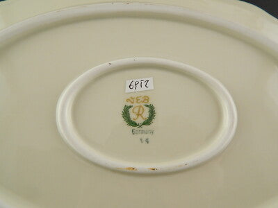 RETRO ROCAILLE VEB REICHENBACH PIATTO PORTATA VASSOIO PORCELLANA BIANCO ORO