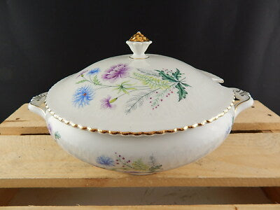 ANTICA ZUPPIERA PORCELLANA BIANCA FIORI BAVARIA SELTMANN WEIDEN ELISABETH