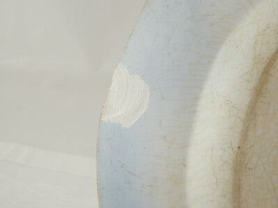 ANTICA RAVIERA VASSOIO CERAMICA RICHARD FINE 1800 AURORA FLOW BLUE DA RESTAURARE