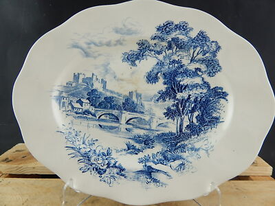 WEDGWOOD&CO VINTAGE VASSOIO PIATTO PORTATA SEMI-PORCELLANA META' 900 COUNTRYSIDE