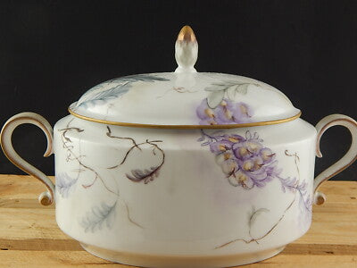 VINTAGE RARA HEINRICH GERMANY ZUPPIERA CENTROTAVOLA PORCELLANA DIPINTA A MANO