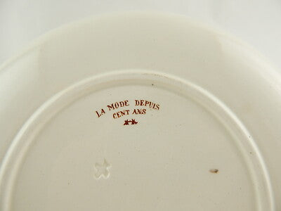 ANTICO PIATTO CERAMICA FINE 1800 CREUIL ET MONTEREAU LA MODE DEPUIS CENT ANS