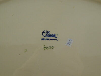 ANTICO VASSOIO RAVIERA DECORO CHINESE BIANCO BLU SOC CERAMICA RICHARD MILANO