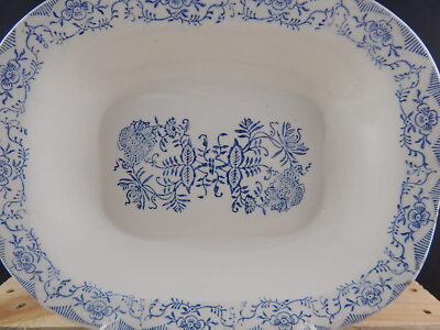 ANTICO 1932 RARO VASSOIO RAVIERA CENTROTAVOLA CERAMICA NICE MONDOVI' BIANCO BLU