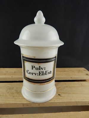 ANTICO VASO ALBARELLO FARMACIA PORCELLANA BIANCA ORO ZECCHINO IMPERO 1800