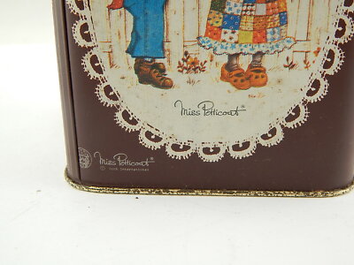 PUBBLICITARIO VINTAGE RARA SCATOLA LATTA MISS PETTICOAT COUNTRY CHIC BOX