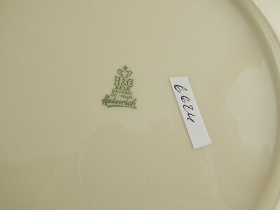 ANTICO SERVIZIO 4 PIATTI PORCELLANA DECORO ORO ZECCHINO HEINRICH &CO BAVARIA