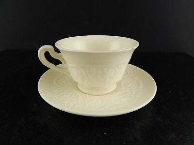 ANTICA TAZZA TÈ E PIATTO CERAMICA WEDGWOOD ETRURIA BARLASTON PATRICIAN DIFETTO #