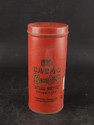 VINTAGE SCATOLA LATTA ROSSA CACAO SOLUBILE BENSDORP ROYAL DUTCH COLLEZIONE #7800