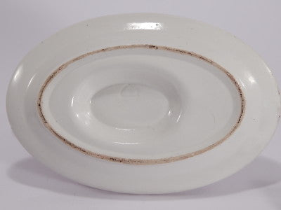 ANTICA SALSIERA FINE 1800 PORCELLANA BIANCA E BLU PORCELAIN SAUCE PAN