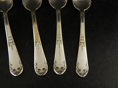 ANTICO SET 5 CUCCHIAINI ARGENTATI BAGNO ARGENTO SILVER PLATED PUNZONE ARG 1000