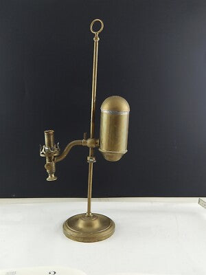 ANTICA RARA LAMPADA IN OTTONE DA TAVOLO LANTERNA LUME PETROLIO 800
