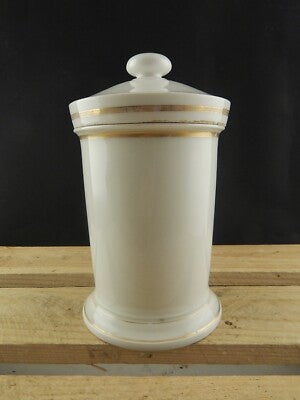 ANTICO VASO ALBARELLO FARMACIA CITRINO PORCELLANA BIANCA CORNUCOPIE IMPERO 800