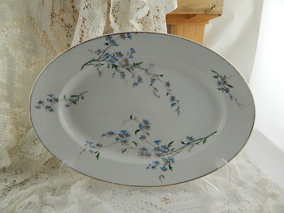 ART NOUVEAU ANTICO PIATTO OVALE VASSOIO CERAMICA RICHARD NON TI SCORDAR DI ME#