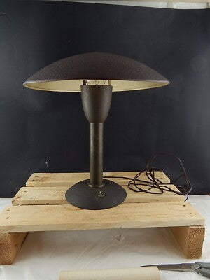 ANTICA ART DECO 1930 LAMPADA DA TAVOLO ART DECO OTTONE GOFFRATURA SIEMENS MILANO