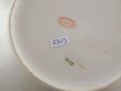 ANTICO PIATTO PORCELLANA RICHARD GINORI DIPINTO MANO FARFALLA UCCELLINO DIFETTO