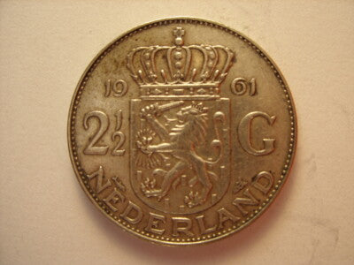 2 1/2 GULDEN PAESI BASSI ARGENTO 1961