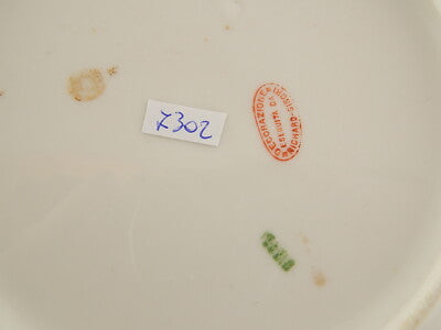 ANTICO PIATTO PORCELLANA RICHARD GINORI DIPINTO MANO FARFALLA UCCELLINO DIFETTO#