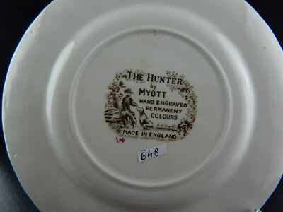 VINTAGE CERAMICA SERVIZIO DESSERT 13 PZ THE HUNTER MYOTT ENGLAND IL CACCIATORE