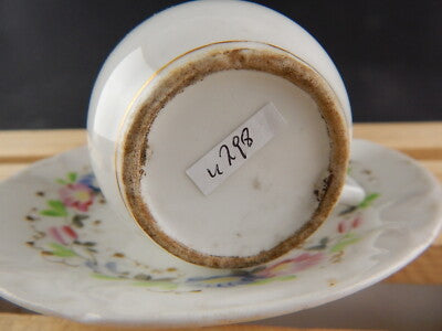 ANTICA TAZZA E PIATTO PORCELLANA IMPERO VECCHIO PARIGI DIPINTA POLICROMA #4798