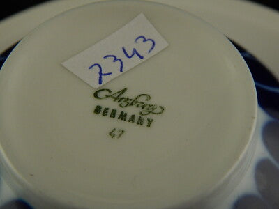 VINTAGE ORIGINALE TAZZA TÈ PORCELLANA BIANCA SMALTO BLU ARZBERG GERMANY DIFETTO