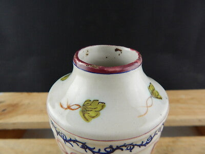 ANTICO VASO ALBARELLO SPEZIALE FARMACIA MAIOLICA SECONDA META' 700 GHIRLANDE