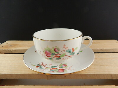 ANTICA ARTE POVERA SCODELLA TAZZA+PIATTO1800 CERAMICA SARREGUEMINES FLOREALE