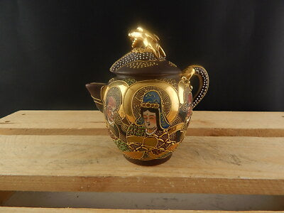 ANTIQUARIATO ORIENTALE 1920 CERAMICA GIAPPONE SATSUMA SHIMAZU CREST TEIERA