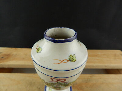 ANTICO VASO ALBARELLO SPEZIALE FARMACIA MAIOLICA SECONDA META' 1700 GHIRLANDE