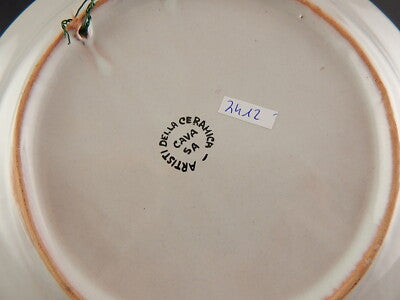 VINTAGE PIATTO ARTISTI DELLA CERAMICA SPAGHETTATA DIPINTO A MANO CAVA TIRRENI #
